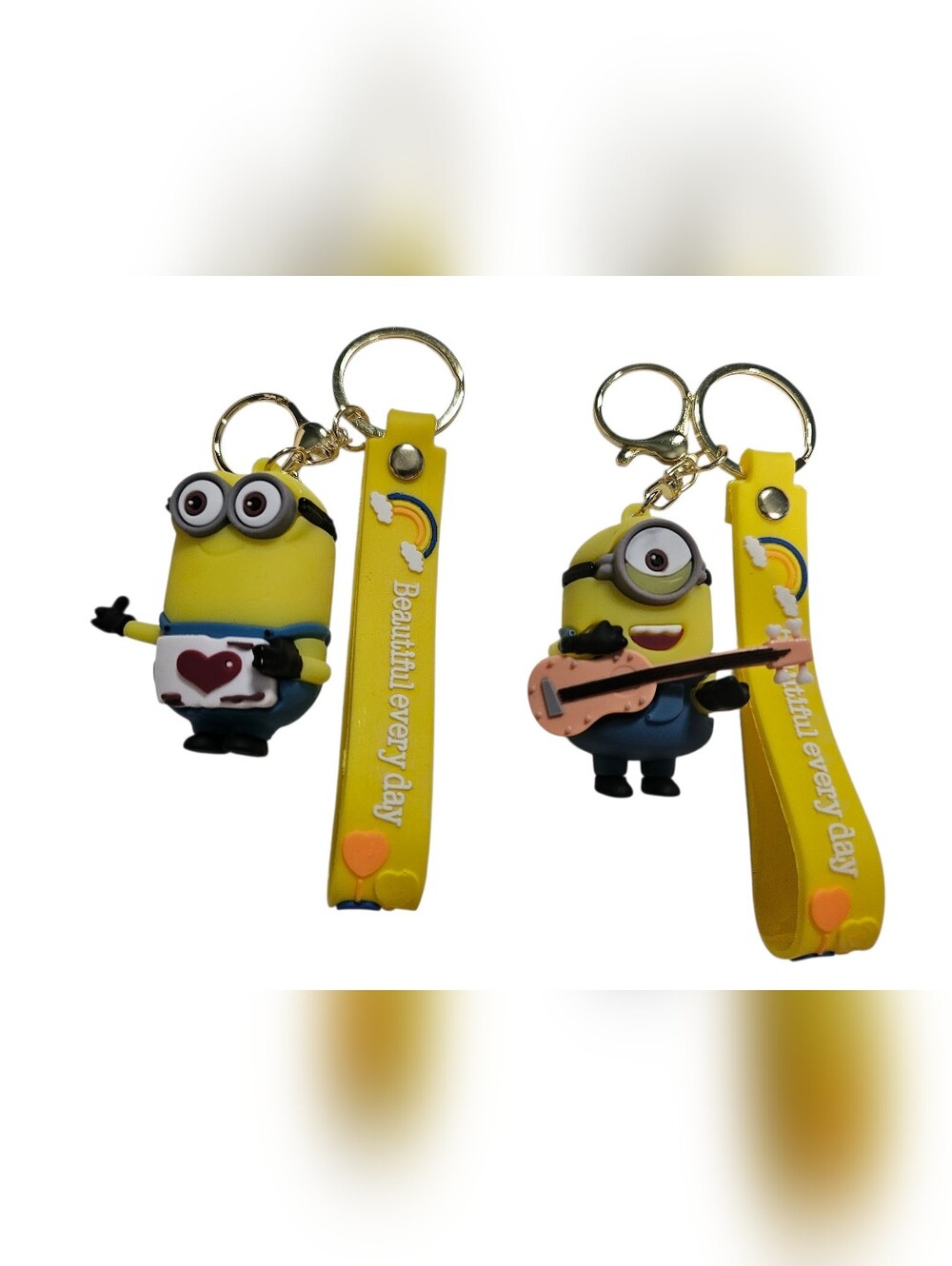 Minion (Pick 1) Keychains - Dave (Heart) Or Stuart (Guitar) NWOT